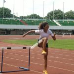 Naomie Akakpo en séance d'entrainement