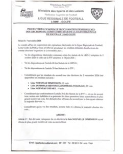 La note de la décision du comité ad’hoc