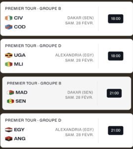 Programme de ce samedi 