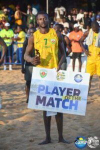 Ferdinand Tchadé, homme du match contre la Tunisie lors de la CAN beach Handball